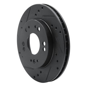 Chrysler SEBRING Brake Rotor (1) - Front Left - R1 Concepts - Drilled & Slotted - Black - `90-`05